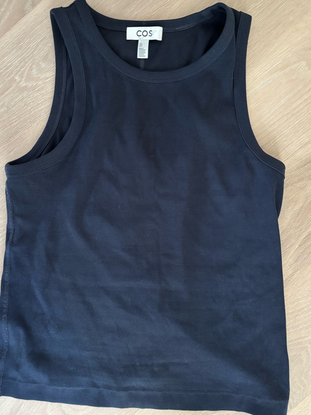 COS women’s Navy-Black Ribbed Tank Top